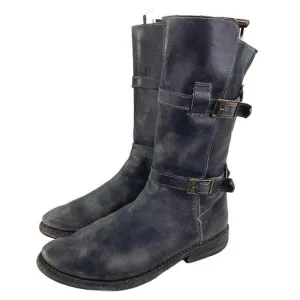 Bed Stu Cobbler Series Sandover Boot US 6.5 Dark Leather Mid-Calf Biker Boots