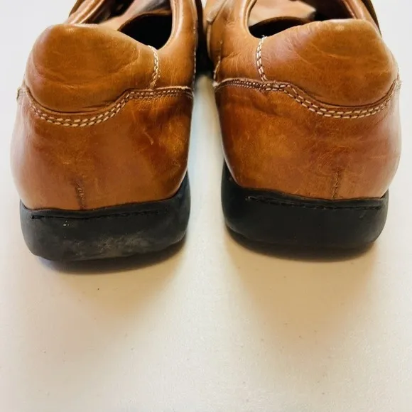 Benesserie Lion Driving Loafers Shoes Mens 12 Honey Brown Leather Vero Cuoio