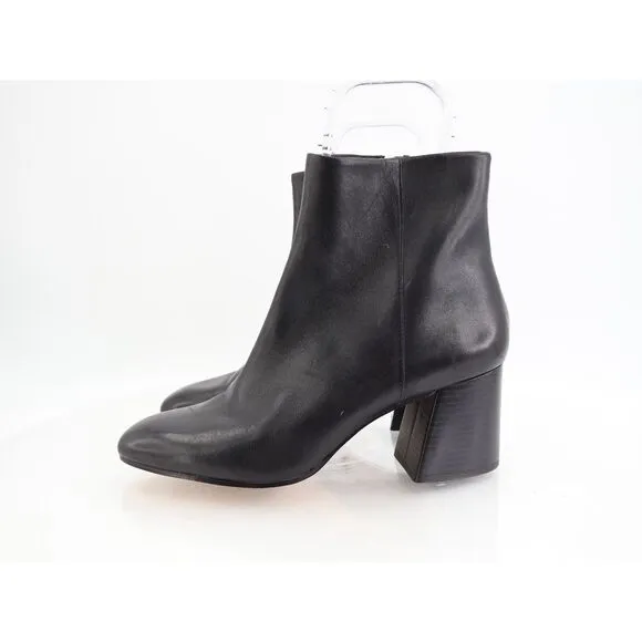 Bernardo Nola Womens Bootie Sz 10 M Block Heel Black Antique Calf Leather Boots