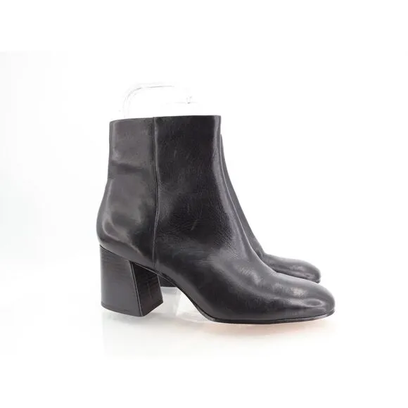Bernardo Nola Womens Bootie Sz 10 M Block Heel Black Antique Calf Leather Boots