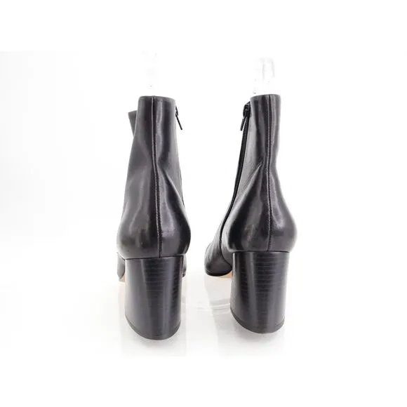 Bernardo Nola Womens Bootie Sz 10 M Block Heel Black Antique Calf Leather Boots
