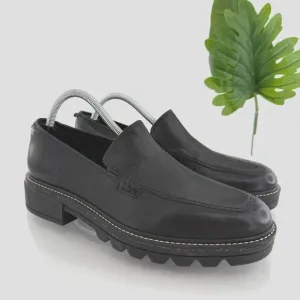 Bernardo Studio Womens Caleb Penny Loafers Block Heel Black Leather Size 11