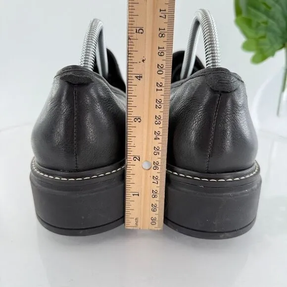 Bernardo Studio Womens Caleb Penny Loafers Block Heel Black Leather Size 11
