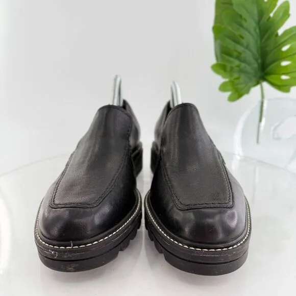 Bernardo Studio Womens Caleb Penny Loafers Block Heel Black Leather Size 11