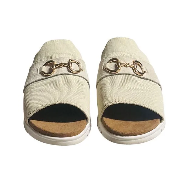 Bernie Mev. Monaco Sporty Tan Slide Sandals Open Toe Casual Shoe Size 9.5 EU 40
