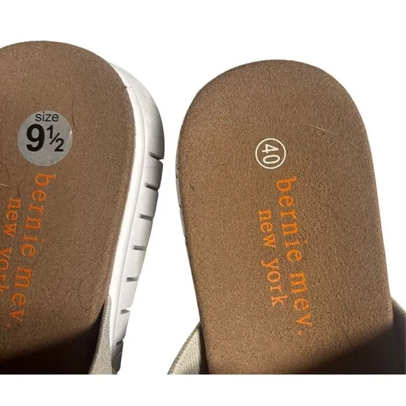 Bernie Mev. Monaco Sporty Tan Slide Sandals Open Toe Casual Shoe Size 9.5 EU 40