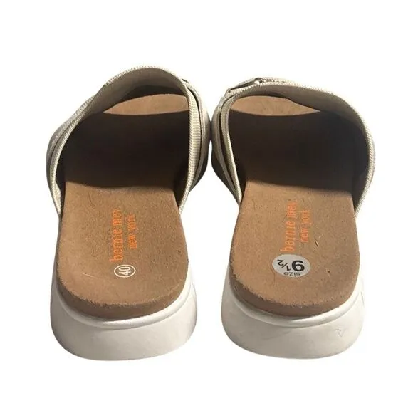 Bernie Mev. Monaco Sporty Tan Slide Sandals Open Toe Casual Shoe Size 9.5 EU 40