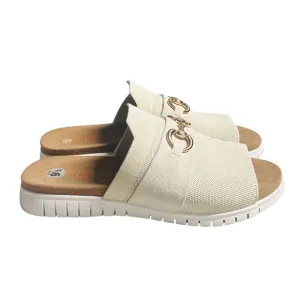 Bernie Mev. Monaco Sporty Tan Slide Sandals Open Toe Casual Shoe Size 9.5 EU 40