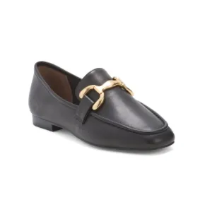 BIBI LOU Black Leather Loafers With Bit