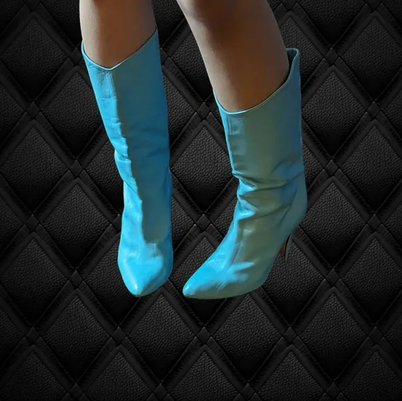 Biondini Italy Tiffany Blue Mid-Calf Boots