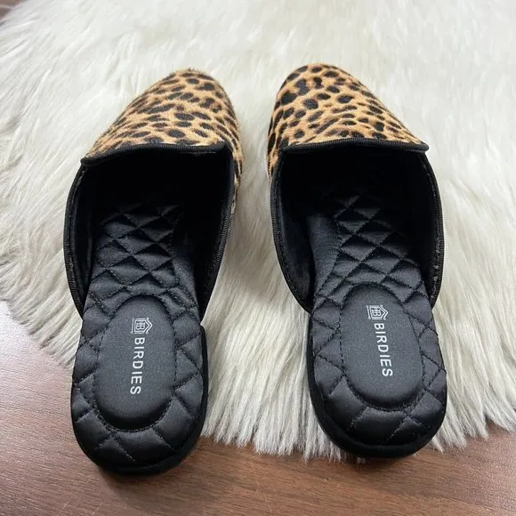 Birdies Size 5 Leopard Cheetah Calf‎ Hair Phoebe Slides Sandals Shoe