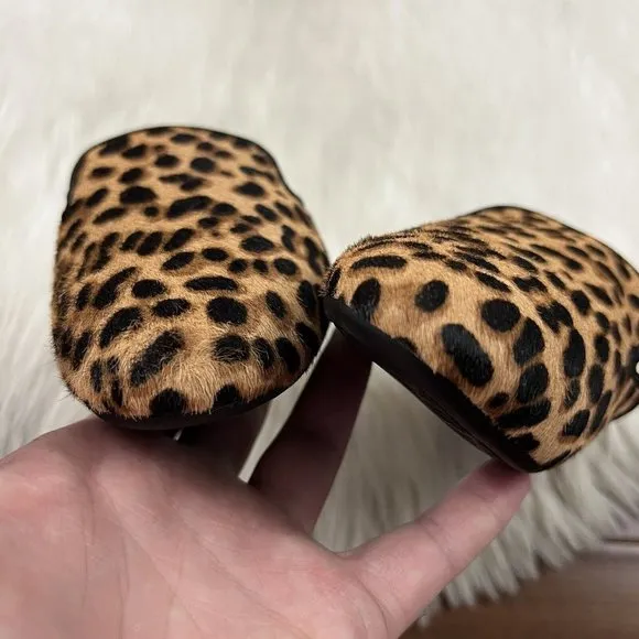 Birdies Size 5 Leopard Cheetah Calf‎ Hair Phoebe Slides Sandals Shoe