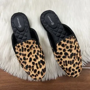 Birdies Size 5 Leopard Cheetah Calf‎ Hair Phoebe Slides Sandals Shoe