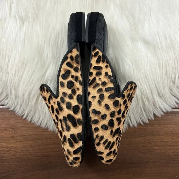 Birdies Size 5 Leopard Cheetah Calf‎ Hair Phoebe Slides Sandals Shoe