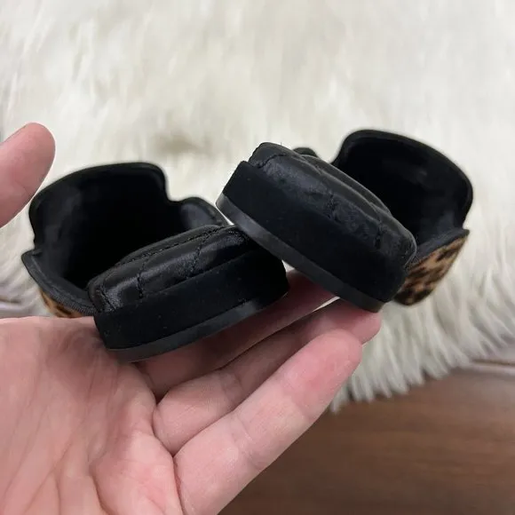 Birdies Size 5 Leopard Cheetah Calf‎ Hair Phoebe Slides Sandals Shoe