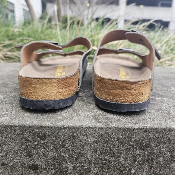 Birkenstock 44 US M 10 Green Suede Arizona Sandals Two Buckle Cork Sole Classic