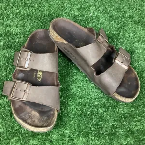 BIRKENSTOCK ARIZONA Brown Leather Sandals 38