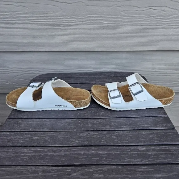 Birkenstock Arizona Kids Birko-Flor White Slip On Sandals Size 32 Youth 1 - 1.5