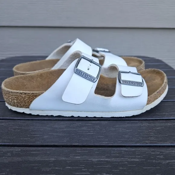 Birkenstock Arizona Kids Birko-Flor White Slip On Sandals Size 32 Youth 1 - 1.5