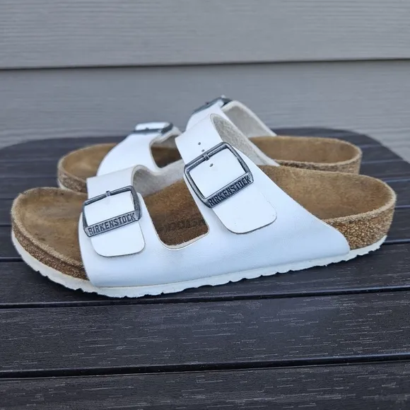 Birkenstock Arizona Kids Birko-Flor White Slip On Sandals Size 32 Youth 1 - 1.5