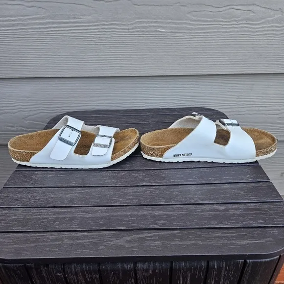 Birkenstock Arizona Kids Birko-Flor White Slip On Sandals Size 32 Youth 1 - 1.5