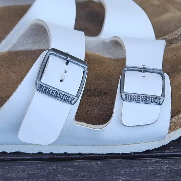 Birkenstock Arizona Kids Birko-Flor White Slip On Sandals Size 32 Youth 1 - 1.5