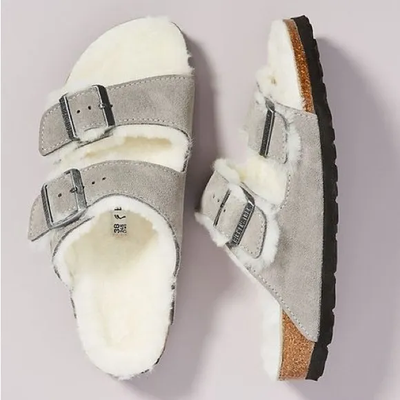BIRKENSTOCK ARIZONA SHEARLING SANDALS
