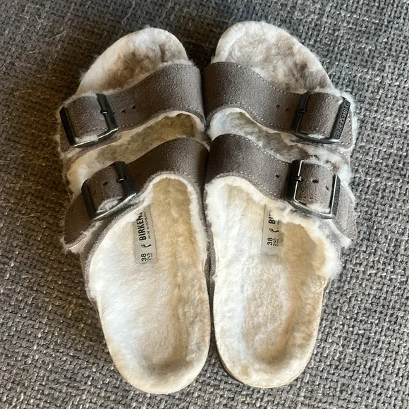 BIRKENSTOCK ARIZONA SHEARLING SANDALS