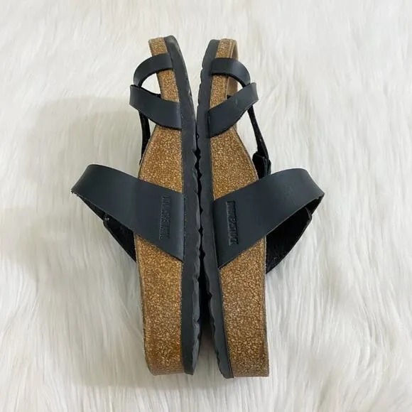 Birkenstock Black Faux Leather Mayari Sandals Made in Germany Women's Size EU 38