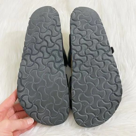 Birkenstock Black Faux Leather Mayari Sandals Made in Germany Women's Size EU 38