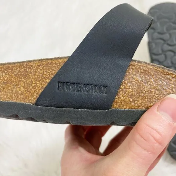 Birkenstock Black Faux Leather Mayari Sandals Made in Germany Women's Size EU 38