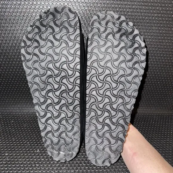 Birkenstock Black Synthetic Double Strap Open Toe Sandals Slides Mens Size 9