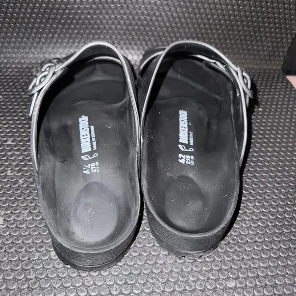 Birkenstock Black Synthetic Double Strap Open Toe Sandals Slides Mens Size 9