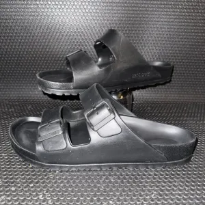 Birkenstock Black Synthetic Double Strap Open Toe Sandals Slides Mens Size 9