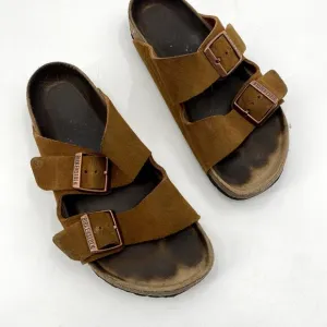Birkenstock brown suede arizona sandals