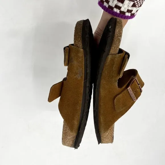 Birkenstock brown suede arizona sandals