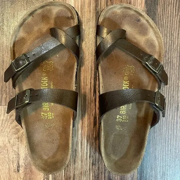 Birkenstock Mayari Birkibuc Mocha sandals size US W6 M4 EU37‎