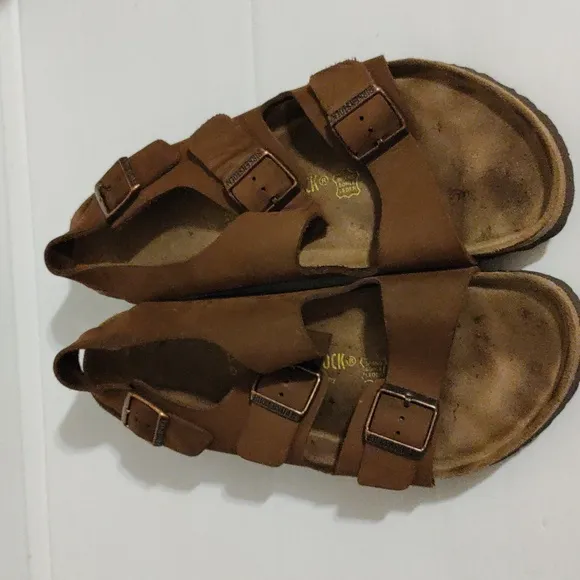Birkenstock Milano Mens sz 45 (12)  Habana Oiled Leather Sandals Back Strap