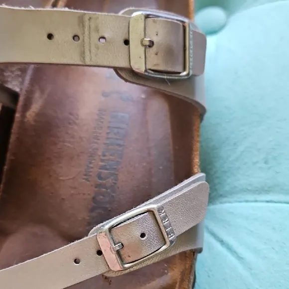 Birkenstock Silver Sandals, Size 39