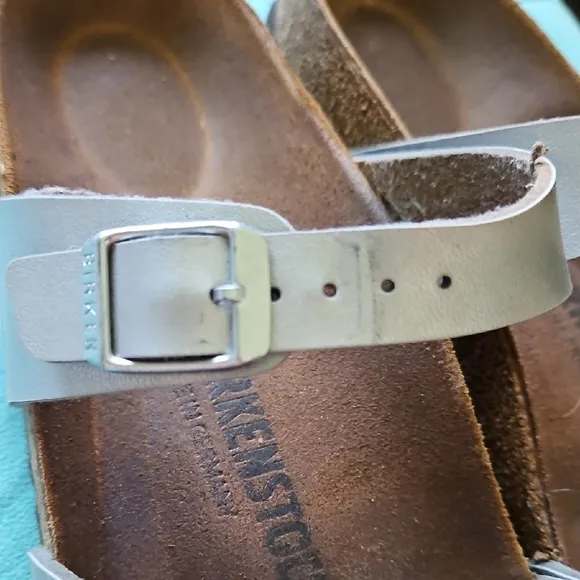 Birkenstock Silver Sandals, Size 39