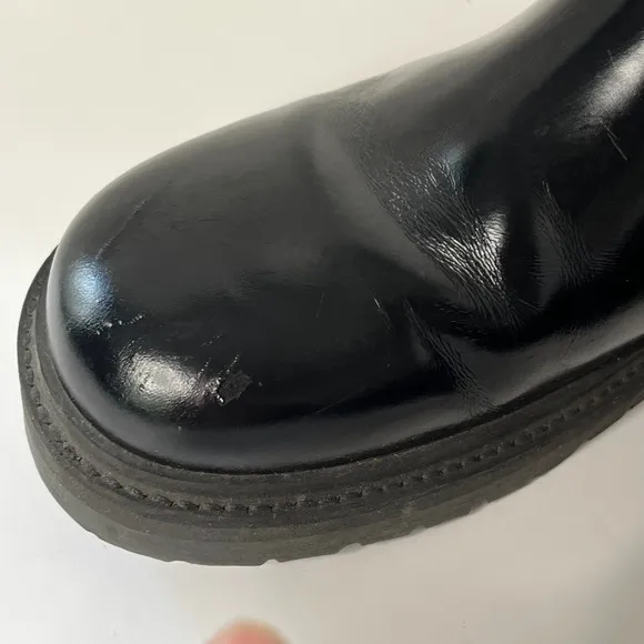 Birkenstock Stalon Chelsea Ankle Boot Size 8 Black Polished Leather Chunky Sole