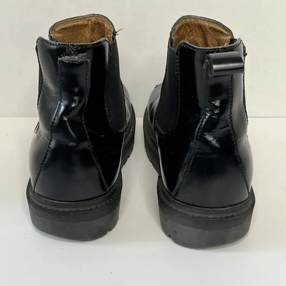 Birkenstock Stalon Chelsea Ankle Boot Size 8 Black Polished Leather Chunky Sole