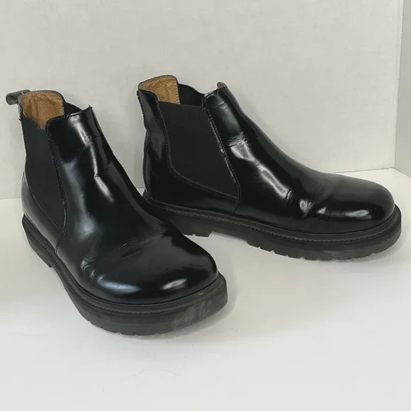 Birkenstock Stalon Chelsea Ankle Boot Size 8 Black Polished Leather Chunky Sole