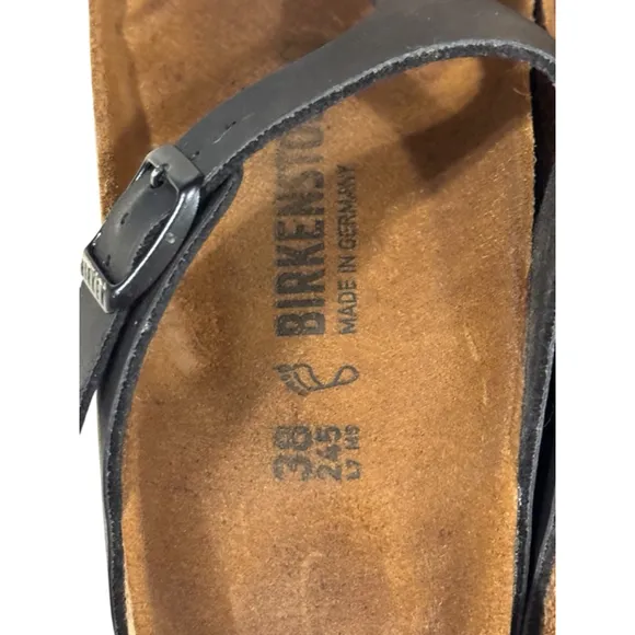 Birkenstock Women’s GizehOiled Leather - Black Thong Sandals Size 7