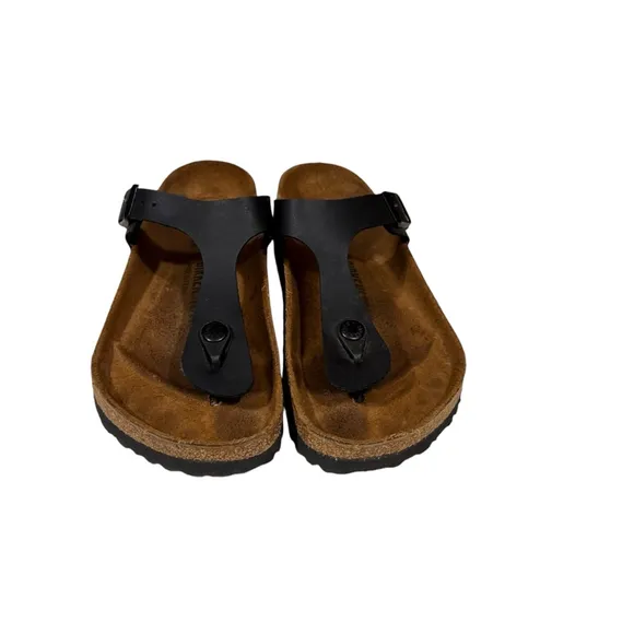 Birkenstock Women’s GizehOiled Leather - Black Thong Sandals Size 7