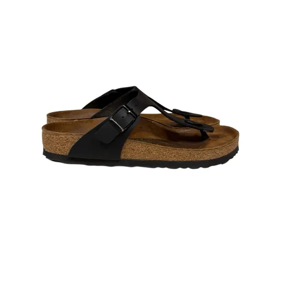 Birkenstock Women’s GizehOiled Leather - Black Thong Sandals Size 7