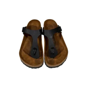 Birkenstock Women’s GizehOiled Leather - Black Thong Sandals Size 7
