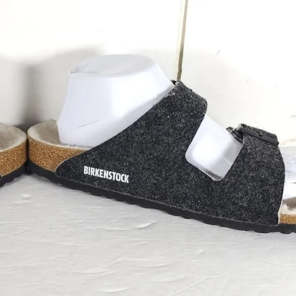 BIRKENSTOCK Arizona Rivet EU41 US L10/M8 Gray Wool Flat Slide Sandals Shoes