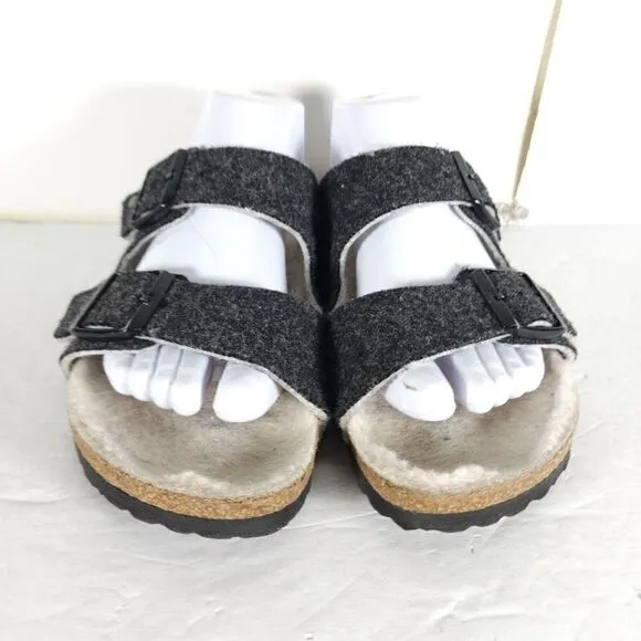 BIRKENSTOCK Arizona Rivet EU41 US L10/M8 Gray Wool Flat Slide Sandals Shoes