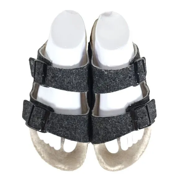 BIRKENSTOCK Arizona Rivet EU41 US L10/M8 Gray Wool Flat Slide Sandals Shoes